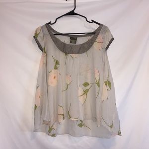 Anthropologie Fei Silk Floral Blouse